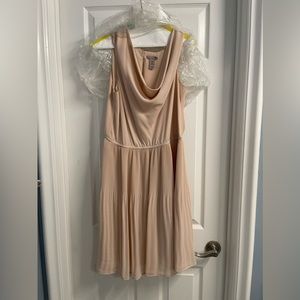 H&M cowl neck pleated pink occasion dress size 12
